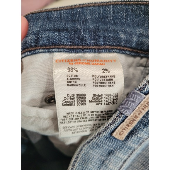 Citizens of Humanity Women's Blue Jeans Cotton Blend Size 27 Skinny Straight #16 - Picture 6 of 8